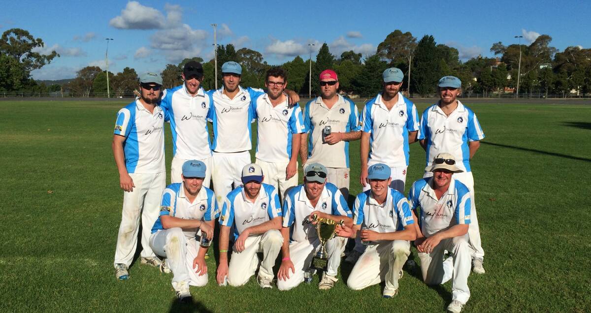The Workers Stags second grade cricket side who defeated the Lake George Bunyips to win the first Rod MCCabe Cup on Sunday. Photo: Tim Price