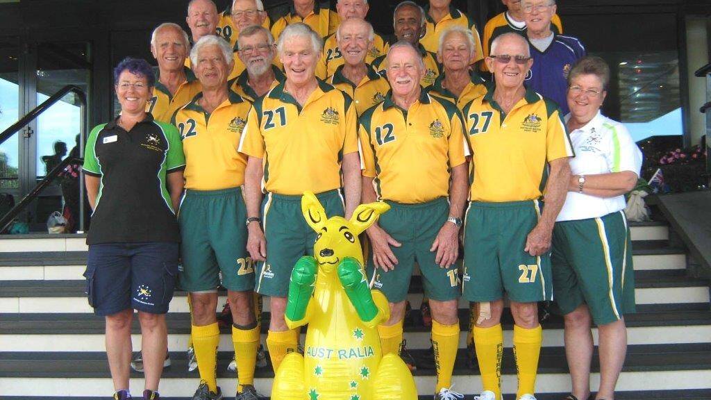 SILVER-FOXES: The victorious Australian over-75s team who were crowned World Champions at last month’s Veterans Hockey
World Cup in the Netherlands.