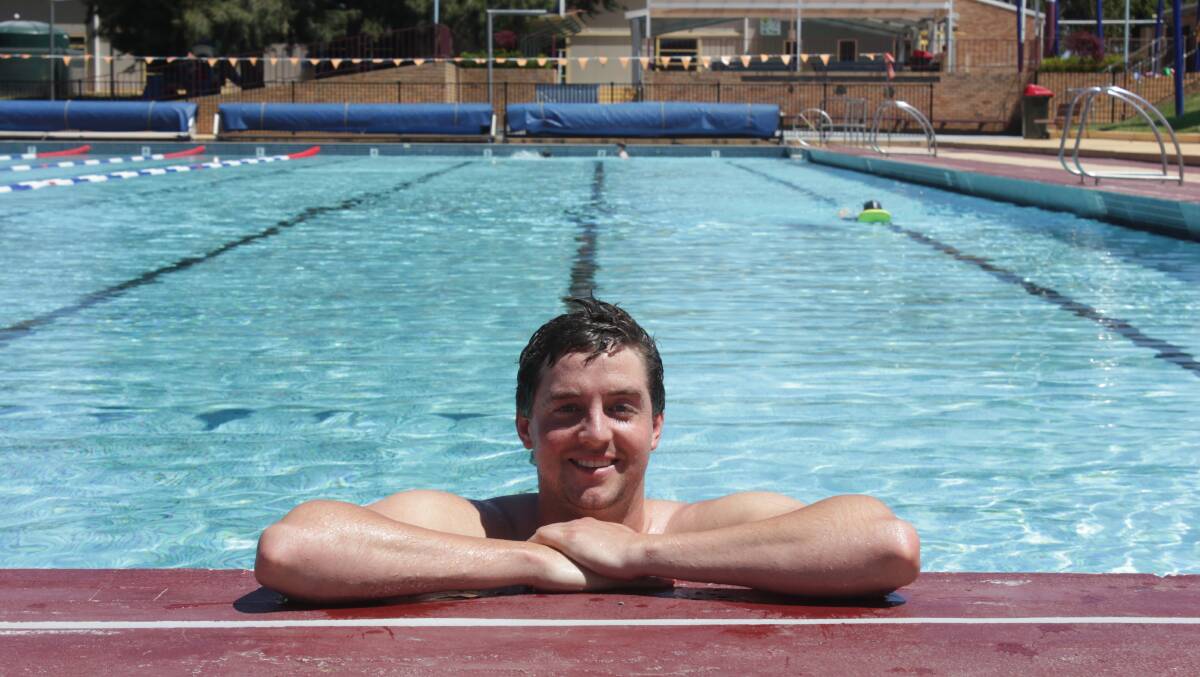Brad Armstrong has rediscovered his love for swimming, but only after a horrific football injury saw him sidelined for the season. Photo: CHris Clarke