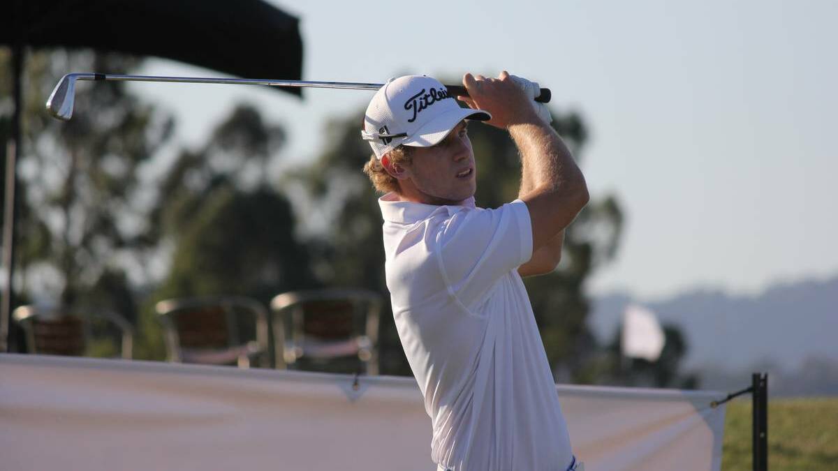 Luke Humphries tees off at the Victorian PGA. Photo: PGA Australia