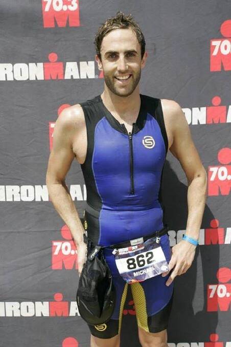 IRON HEARTED: Michael Sullivan after the Las Vegas 70.3 Ironman event last year.