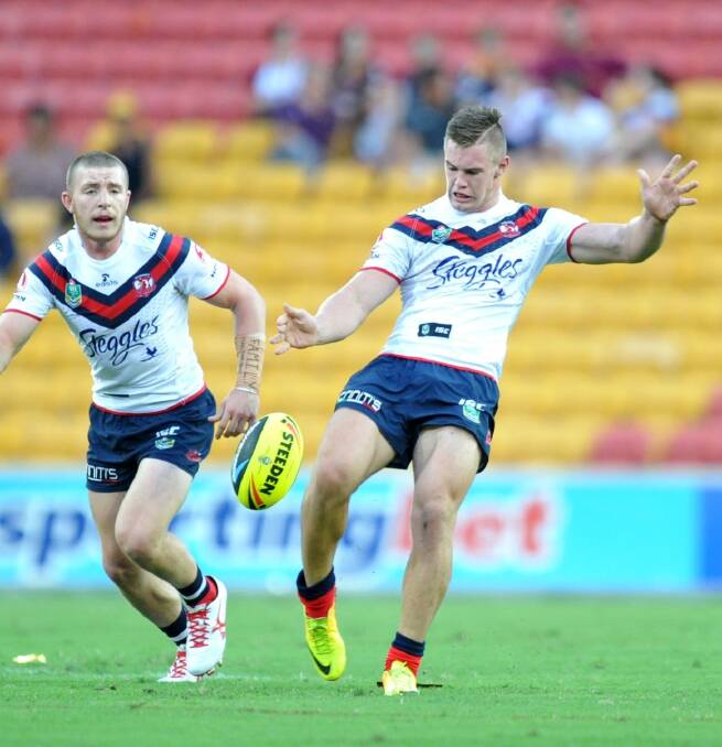 JAKE: First year NYC
player Jake Lewis in a
game against the
Broncos under-20s side.
Photo: Sydney Roosters
Media.