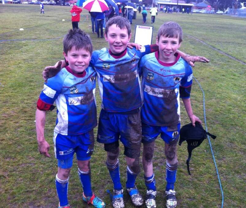 Under-11 Blue div 1 players enjoyed their game in the mud last weekend. The take on Yass in the major semi-final this weekend. Photo: Karan Latham.