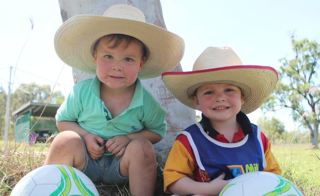 OUTBACK KIDS: Archie Thies from Delamere Station and his friend Ada Burke from Broadmere Station. 