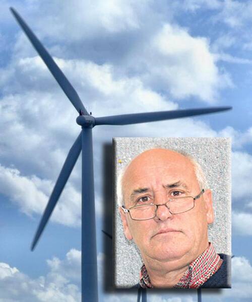 IMPACT: Cr Peterson (inset) is urging individuals, community groups and organisations to make submissions to a Federal Senate inquiry into the social and economic impacts of wind-farm installations.