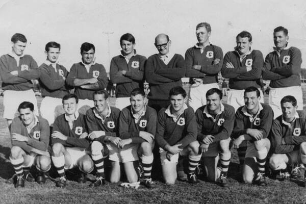 One of the Ken Player coached teams of the 60s in the classic Dirty Reds jumper with "Big G" Crest.