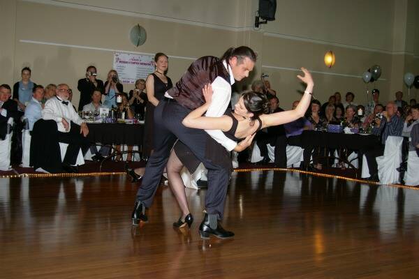 TWO TO TANGO: Russell Hogan and Amelia Walley perform the Argentine Tango at the 2009 Dancing With The Starz charity night.