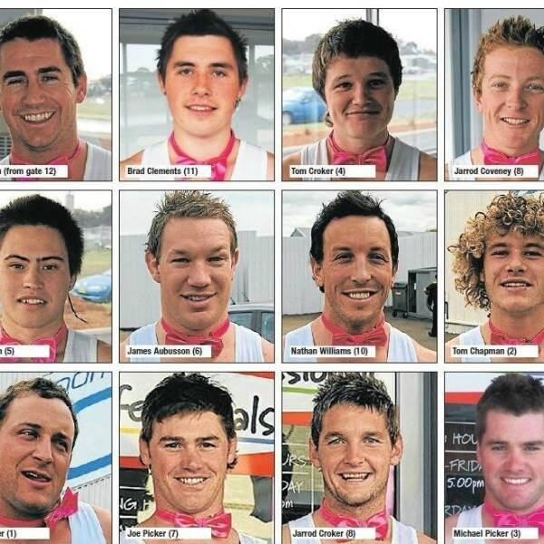 Local lads James Aubusson, Tom Chapman, Brad Clements, Jarrod Coveney, Jarrod Croker, Tom Croker, Andy Ginn, Joe Picker, Michael Picker, Pat Smith, Tim Turner and Nathan Williams will take to the race track all to raise money for Breast Cancer research.