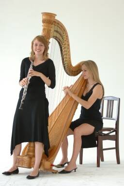 YOUNG TALENT: Sydney Youth Orchstra (SYO) oboe player Amelia Murray-Long, with former SYO harpist Annabelle Ewen.