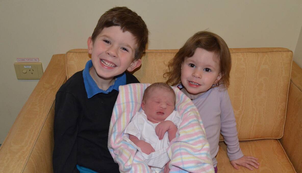 Lukas Robert Hambrook, weighing 3030grams (6lb 11oz) and measuring 51.5 centimetres, was welcomed to the world at 6.30am on July 23 by parents Jess and Craig Hambrook of Young and is pictured with brother  Jordan (5) and sister Makayla (3). 