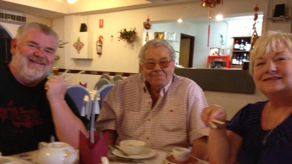 Brian Hill, his dad Brian Hill senior and Aunt Carole (visiting from Essex) at Goulburn Chinese Restaurant.
