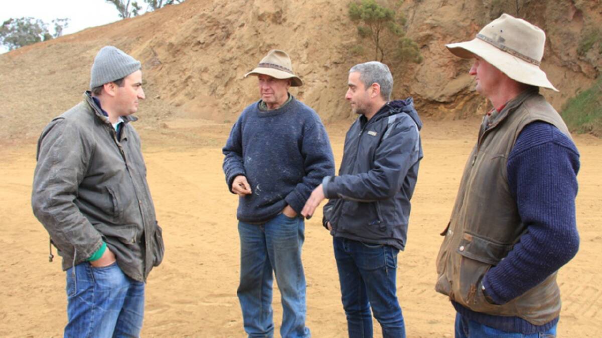 REMEDIATE: From left, Percy Bell, Rod Edwards, Shlomi Bonet and Damian Hannan at the Breadalbane Iron Stone Mine remediation.