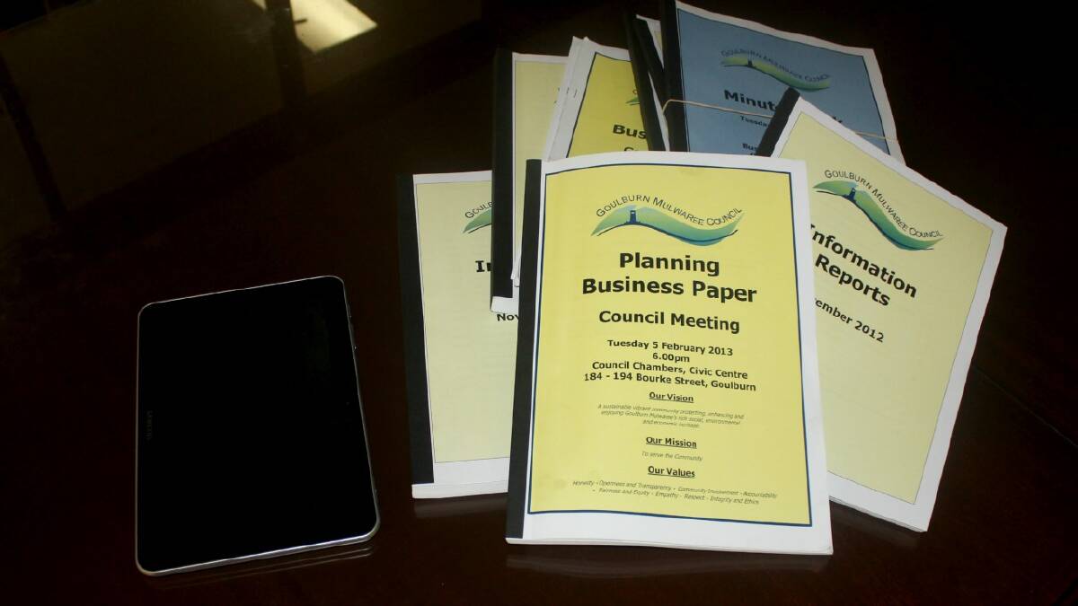 OUT WITH THE OLD…: Councillors, with the exception of Margaret O’Neill, will access their business papers via iPads.