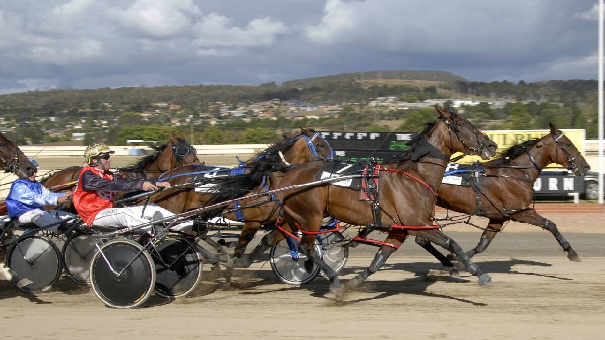 ) Eloquent Babe, driven by back-to-back Frank and Edna Day Goulburn Cup winner Luke McCarthy, claimed the 2012 Goulburn Rose Pace. The Pace will feature at the Harness Racing Club’ Carnival of Cups meet on Easter Sunday. Photo: Grieg Lord.