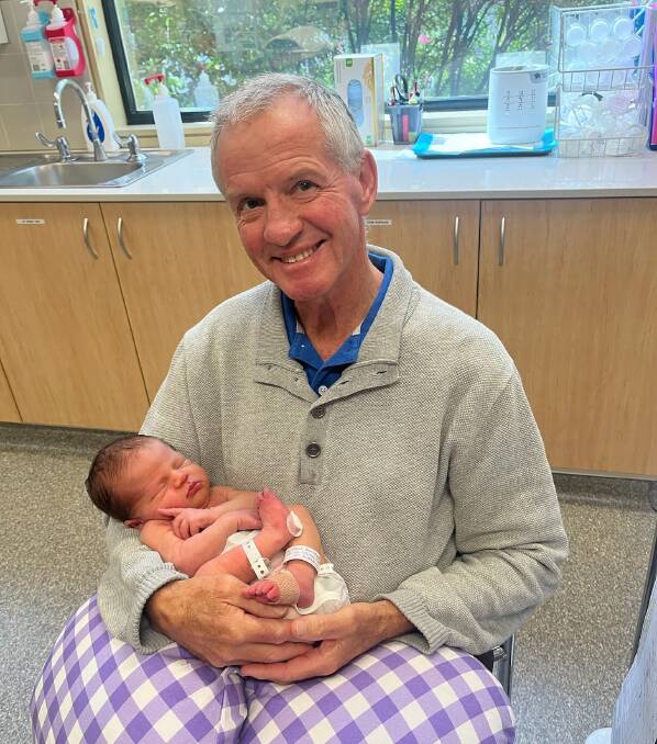 Steve Armstrong fell "instantly in love" with grandson, Oliver, when he was born three months ago. Picture supplied. 