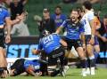 Reed Prinsep scores a try for the Western Force during their 27-7 win over the Waratahs. (Richard Wainwright/AAP PHOTOS)
