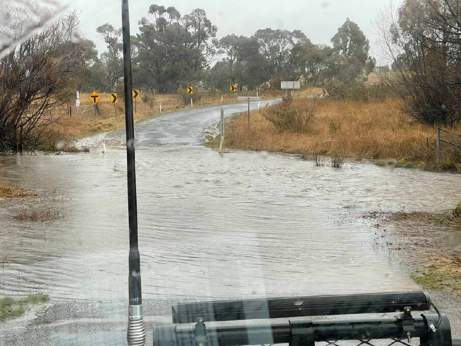 Severe weather: Golspie Road at Reedy Creek today. Photo: Supplied to the Upper Lachlan Shire Council