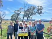 Mary Saywell, Derek White, Sharan Kennedy, Duncan Wood, Bev Hordern, Sam Wood, Dawn Schubert, Jean McKern and Graham Hordern from the Moss Vale Matters group who have been leading the Say no to Plasrefine movement. Picture supplied 