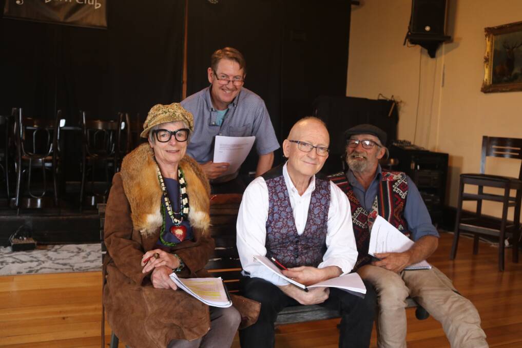 Pauline Mullen, director Dave Letch (middle), Martin Sanders and playwright Dave Cole are eager to show Tablelanders the play. Picture: Supplied 
