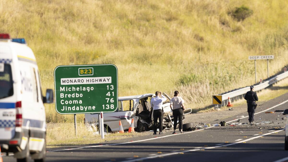 The fatal Monaro Highway crash on December 30. Picture: Keegan Carroll