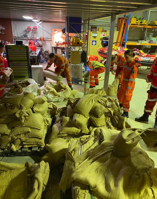 Sandbags were a hot commodity in Goulburn and the Southern Highlands. Picture: SES Wingecarribee Unit Facebook