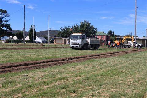 Irrigation work is underway at North Park as part of the Goulburn Reuse Irrigation Scheme. Picture: Goulburn Mulwaree Council