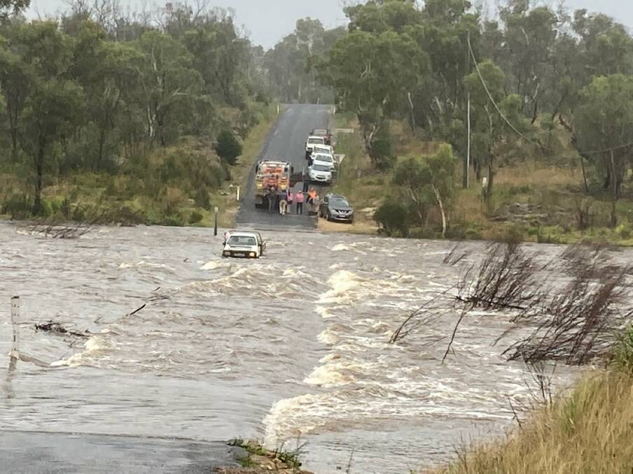 SES Braidwood Unit undertaking a flood rescue at Bombay Road Causeway on Friday, March 4. Photo: Braidwood SES Facebook