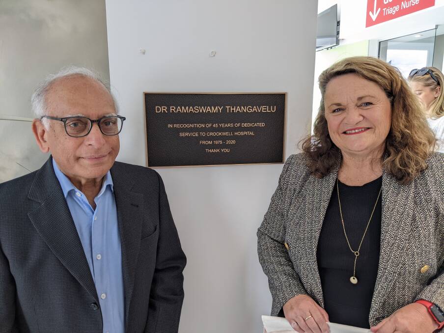 Dr Ramaswamy Thangavelu with Goulburn MP Wendy Tuckerman. Picture: supplied