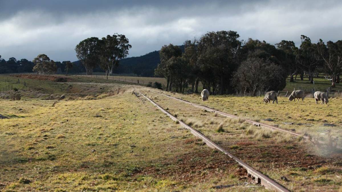 A section of the Goulburn to Crookwell rail line at Fettlers Lane, near The Forest Siding at Middle Arm.