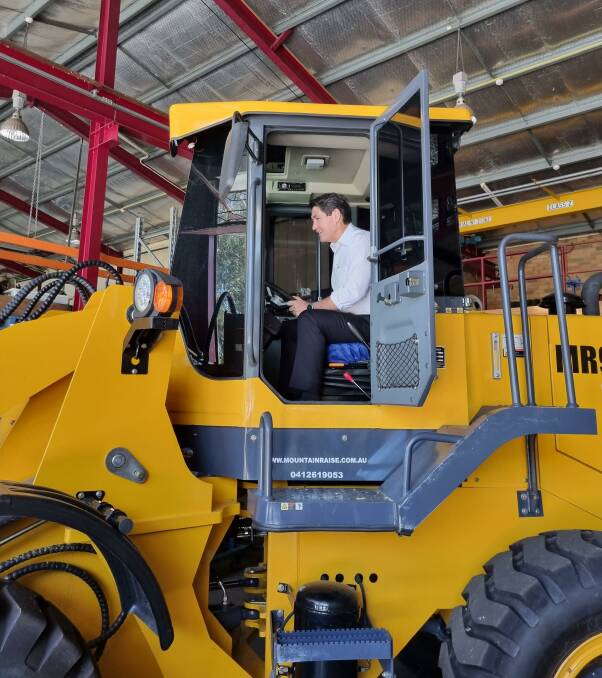 The Minister tests out the new equipment. Picture: Dominic Unwin