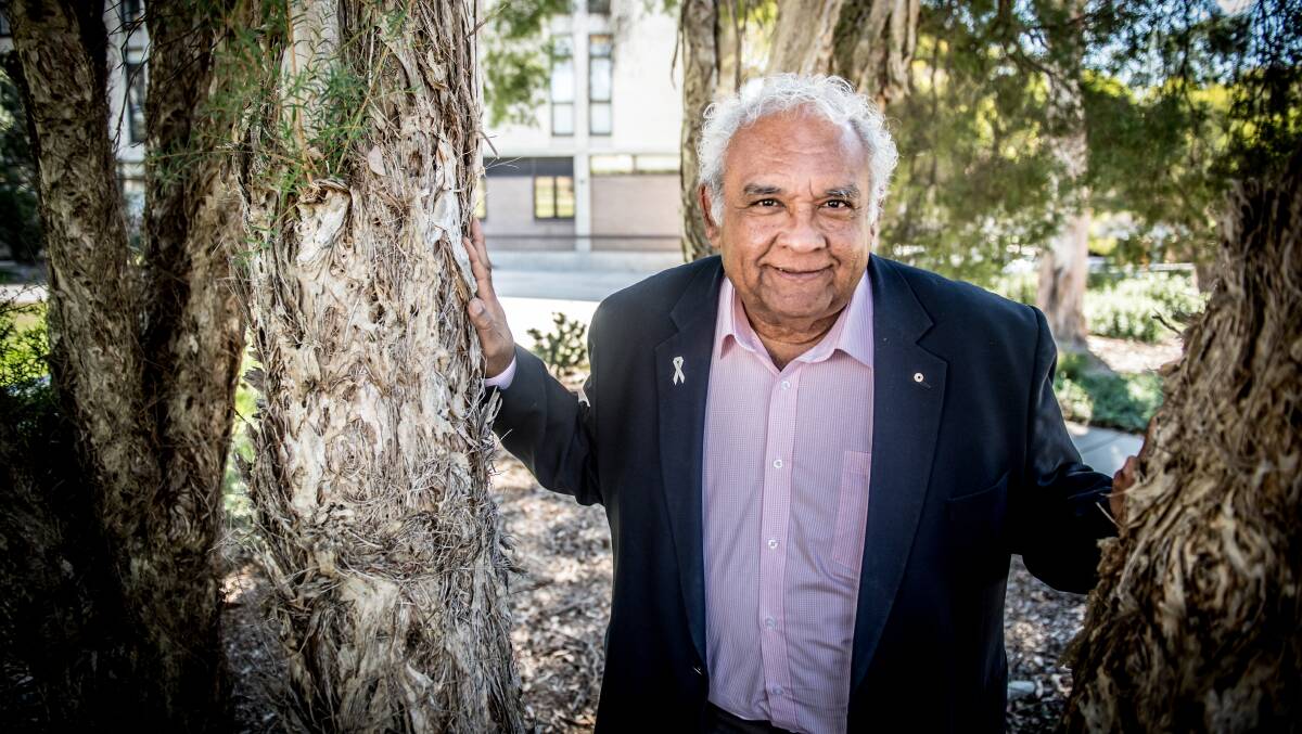 Tom Calma says the Voice is based on a principle of 'with us, not to us'. Picture: Karleen Minney