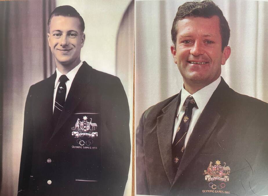Glen Jobson (left) and Errol Bill (right) in their Australian Olympic blazers in the years they were selected for the team. Picture supplied.