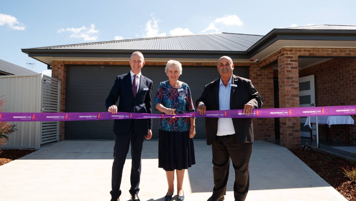 HammondCare general manager Bay Warburton, Shirley Hilldrup and mayor Peter Walker officially opened Candlebark Cottage on Monday, April 11. The cottage is located in quiet Quiberon Way, Goulburn. Photo: Tim Pascoe.