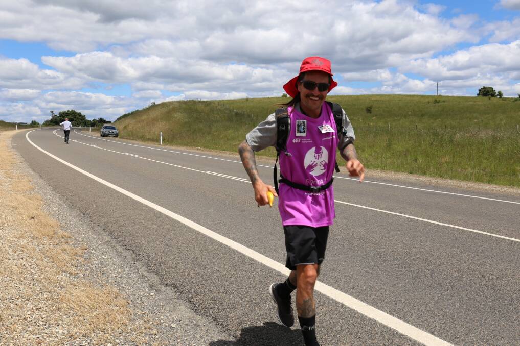 Stuart McWilliam heading back to Laggan after running the 55km to Goulburn. Picture by Jacob McMaster