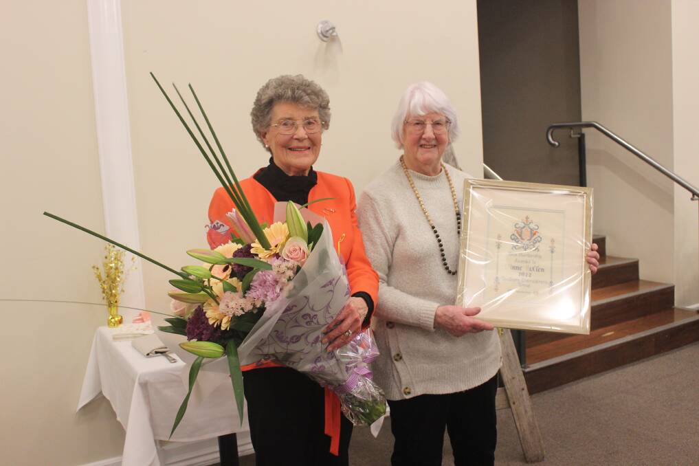 Member of 39 years, Anne Bollen was presented with flowers and a certificate. Photo: Sophie Bennett.