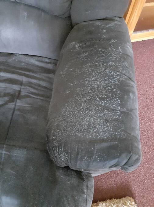 Penny Watson's chair has been ruined by mould. Picture: Penny Watson