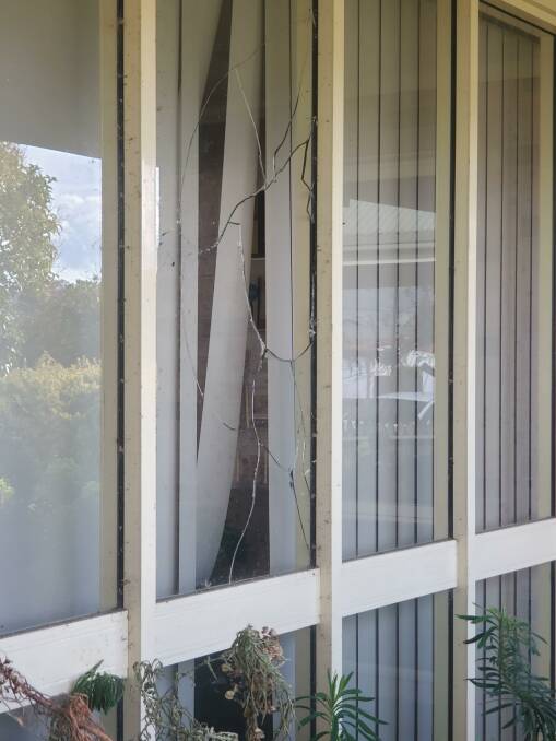 One of the smashed windows at Argyle Medical Centre. Picture supplied