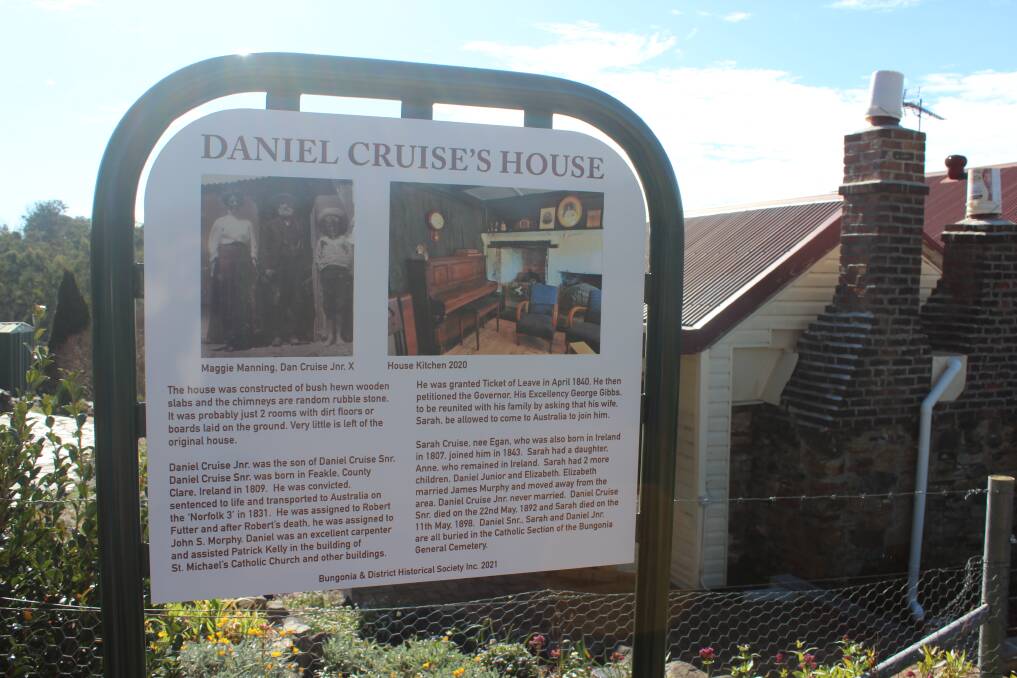 A sign in front of ex-convict Daniel Cruise's house. Photo: Sophie Bennett.