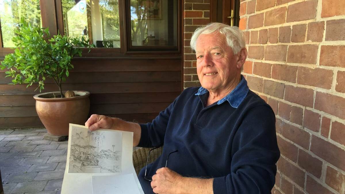 David Penalver did detailed sketches during his overseas travels, including a series in Viet Nam which he used in a 2017 talk about the war. Photo: David Cole. 