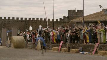 KRYAL: Hundreds of local extras turned up to Leigh Creek in 2017 for a jousting scene in the Siege of Robin Hood, which will be released shortly.