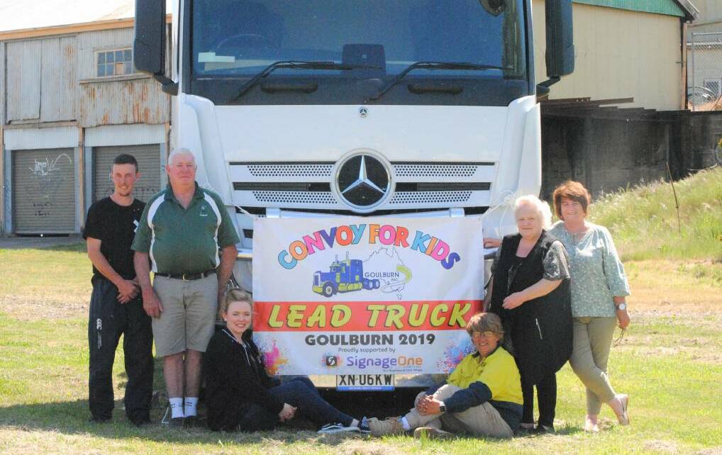 Convoy For Kids Goulburn's Justin Oag, Bryan Webb, Emily Townsend, Michelle Caldow, Annette Ohlback and Sue Webb. Photo from 2019 by Neha Attre