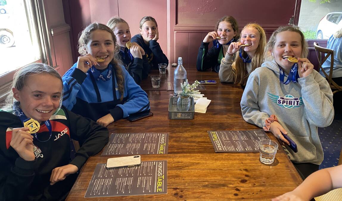 The NSW Indoor Hockey state champions from Goulburn are stranded between Orange and Bathurst. Photo supplied.