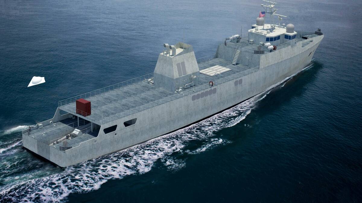 A LOSV design from Australian shipbuilder Austal. With few or no people aboard, it would take more missiles to sea. Picture by Austal