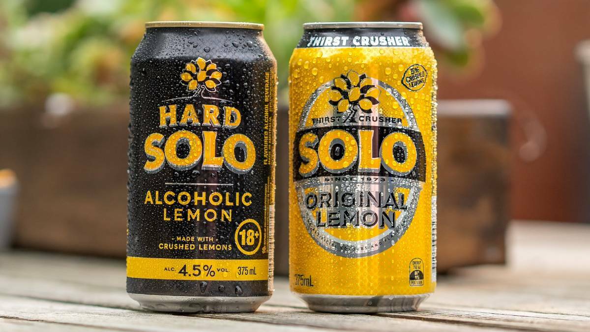 Hard Solo (left) is the alcoholic version of the lemon soft drink. Picture supplied