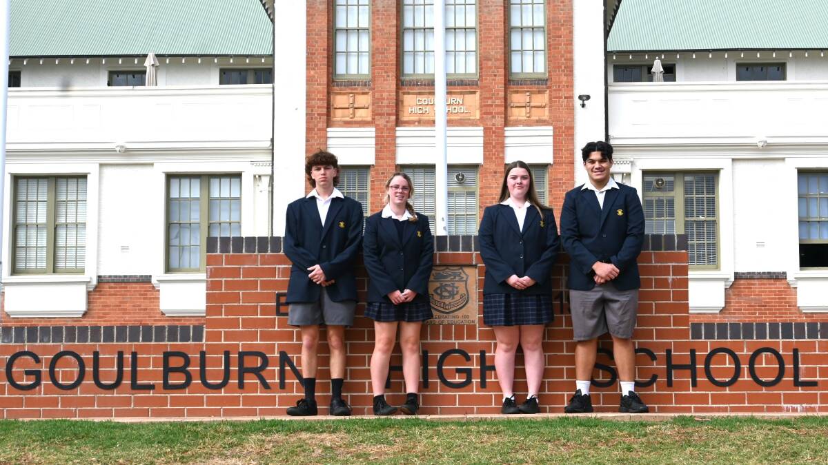 School captains for Goulburn High School 2024 Frey Joseph, Holly Doggett, Mary Hyland and Lucas Wybrow. Image supplied.
