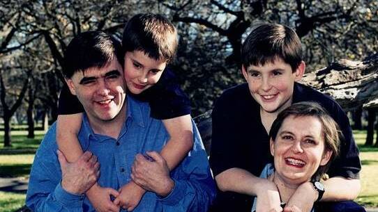 Dr Murphy with wife Sally and their sons Ben and Alex when they were younger. Picture: Supplied