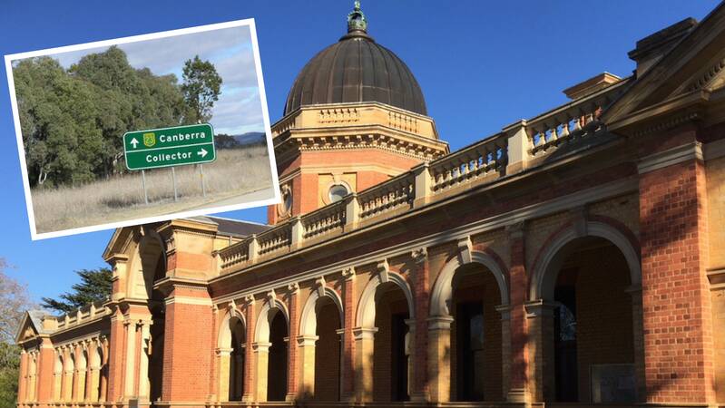 PICTURE: The Magistrate's Court in Goulburn. Inset: The sign to Collector.