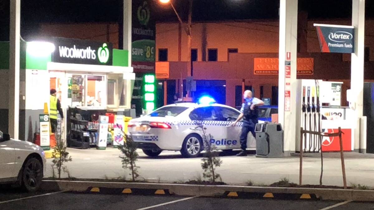 Police attending a scene of the incident on Friday night. Photo: Tom Sebo.