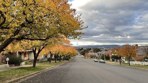Pic of the week: Ominous clouds overhead add to this wintery scene on Cowper St, Goulburn. Photo by Louise Thrower