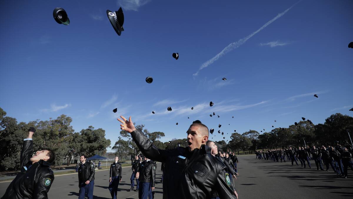 Recruits graduating from the Goulburn academy in June this year. Photo: Supplied